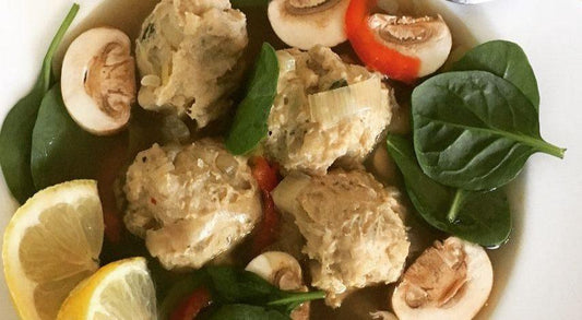 Asian Ginger Broth With Chicken Balls
