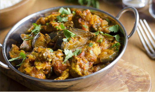 Stirfried Eggplant Capsicum and Potato