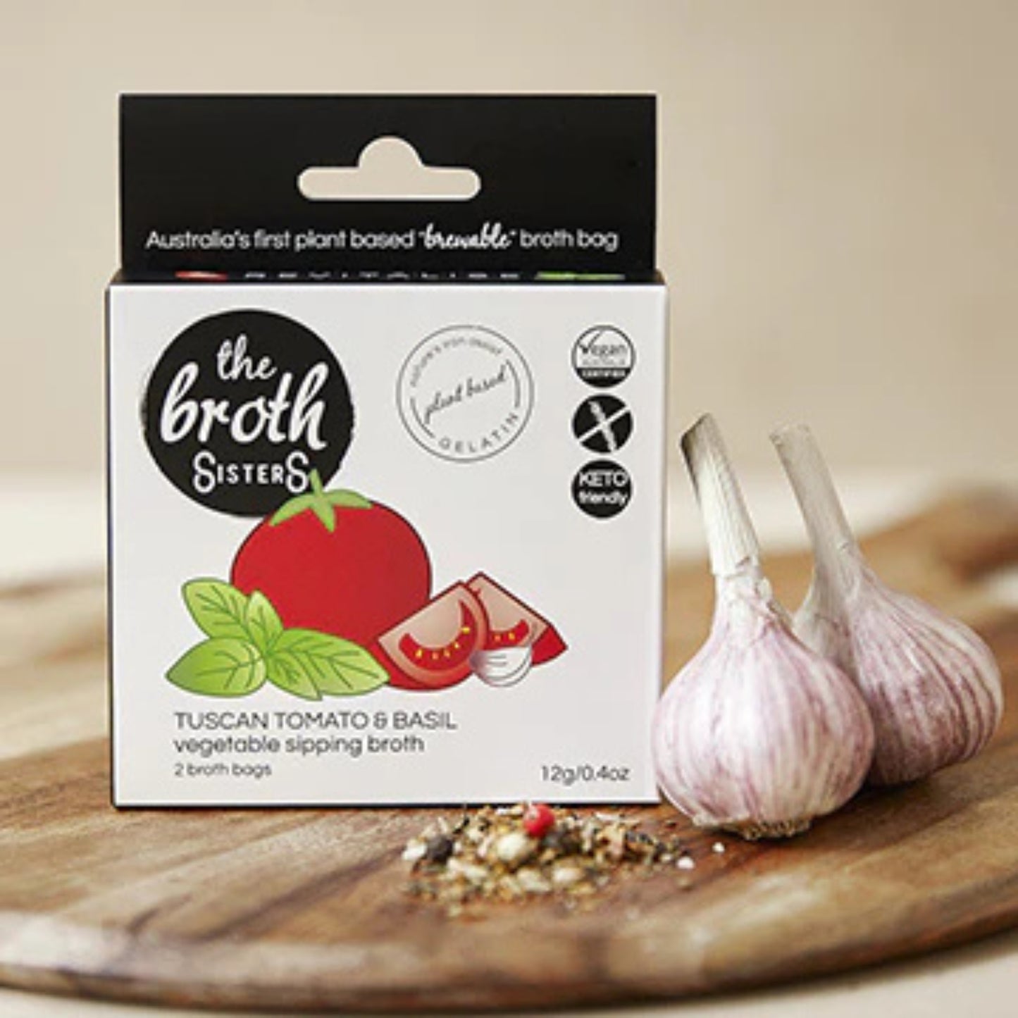 Tuscan Tomato & Basil Instant Vegetable Broth - Vegan - The Broth Sisters store