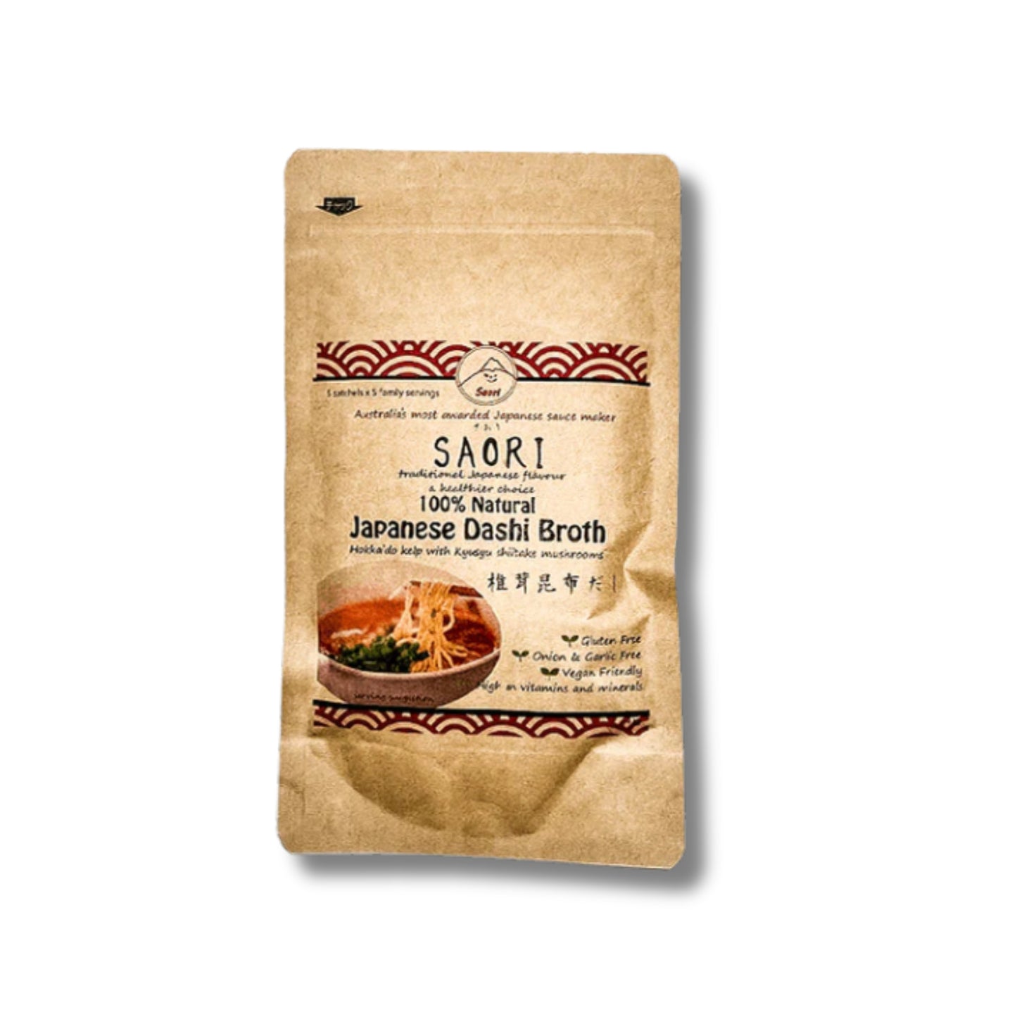 Authentic Japanese dashi broth, 5 satchels, natural umami, 5 litres total