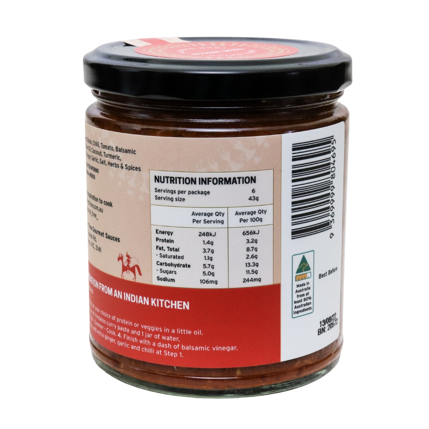 Hot and aromatic Vindaloo paste, made with all-natural ingredients.