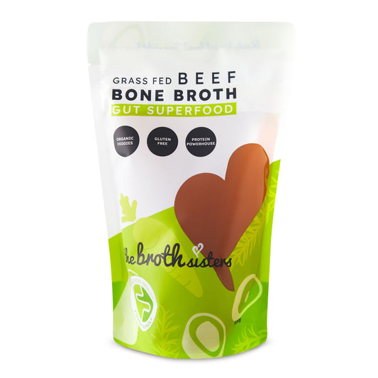Premium grass fed beef bone broth, FODMAP certified, 500g pouch