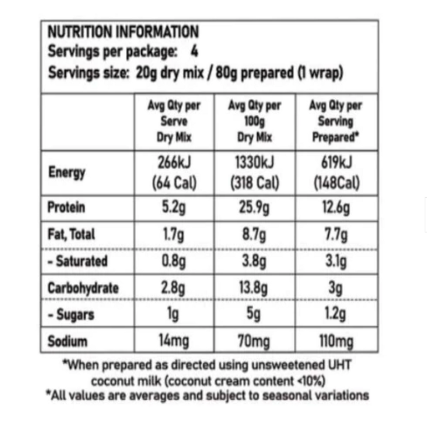 Gluten-free bendy wrap mix, real food ingredients, easy to make, 4 wraps.