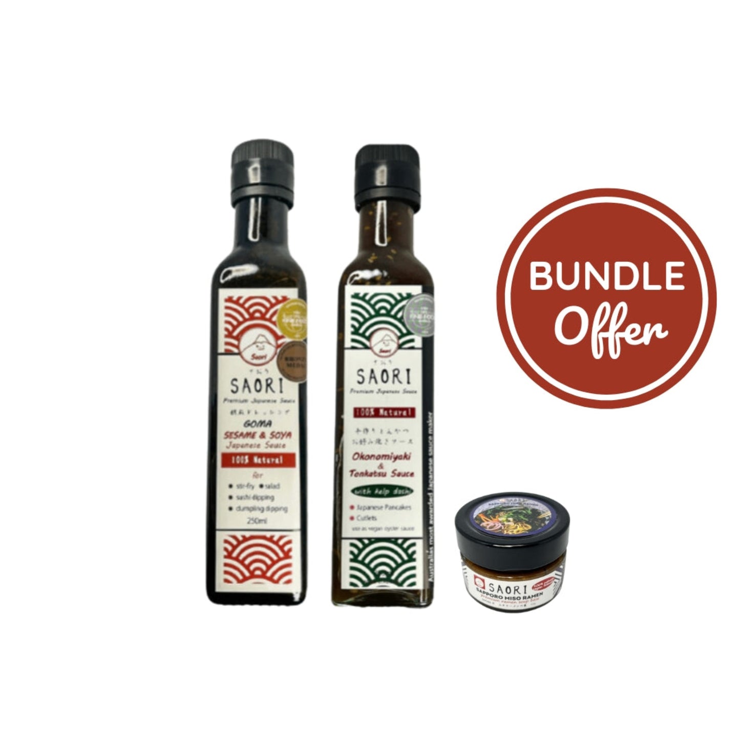 Japanese cooking essentials bundle for ramen, okonomiyaki, and more.