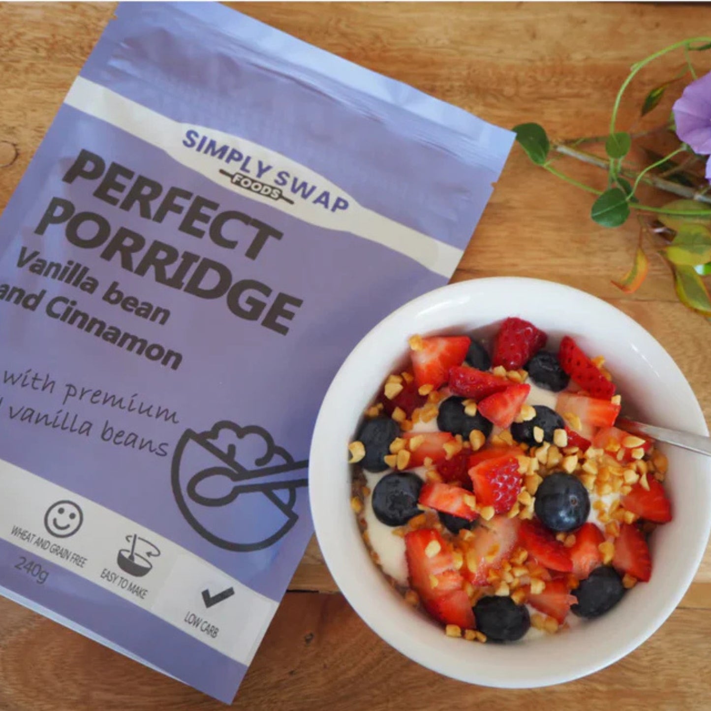 Low Carb Porridge – Vanilla & Cinnamon, Healthy Breakfast, Keto-Friendly