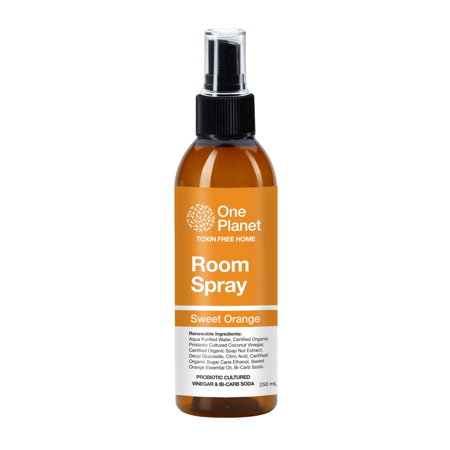 One Planet Sweet Orange Natural Room Spray 250ml bottle on white background
