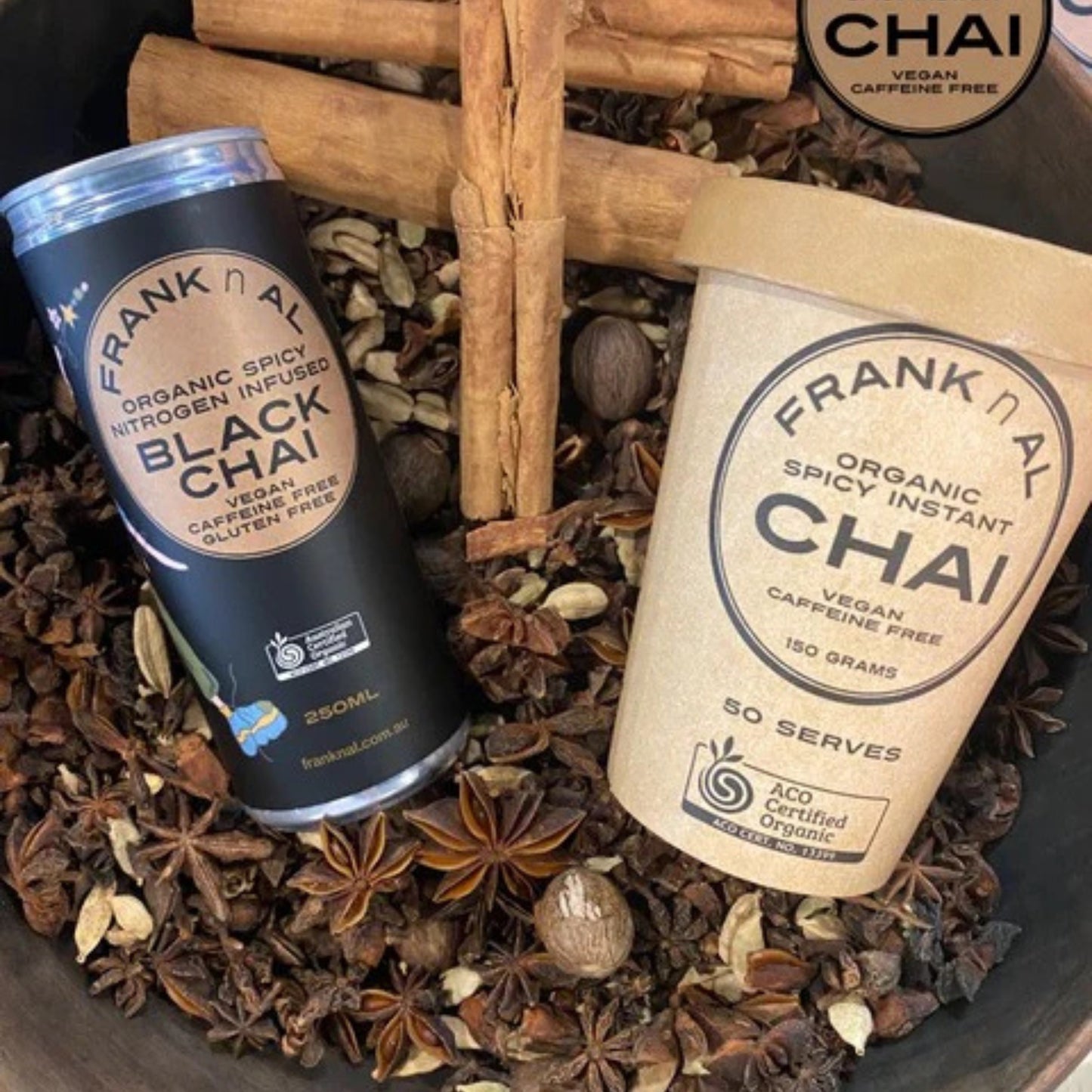 Refreshing black chai soft drink, low calorie, less than 0.4g sugar per can.