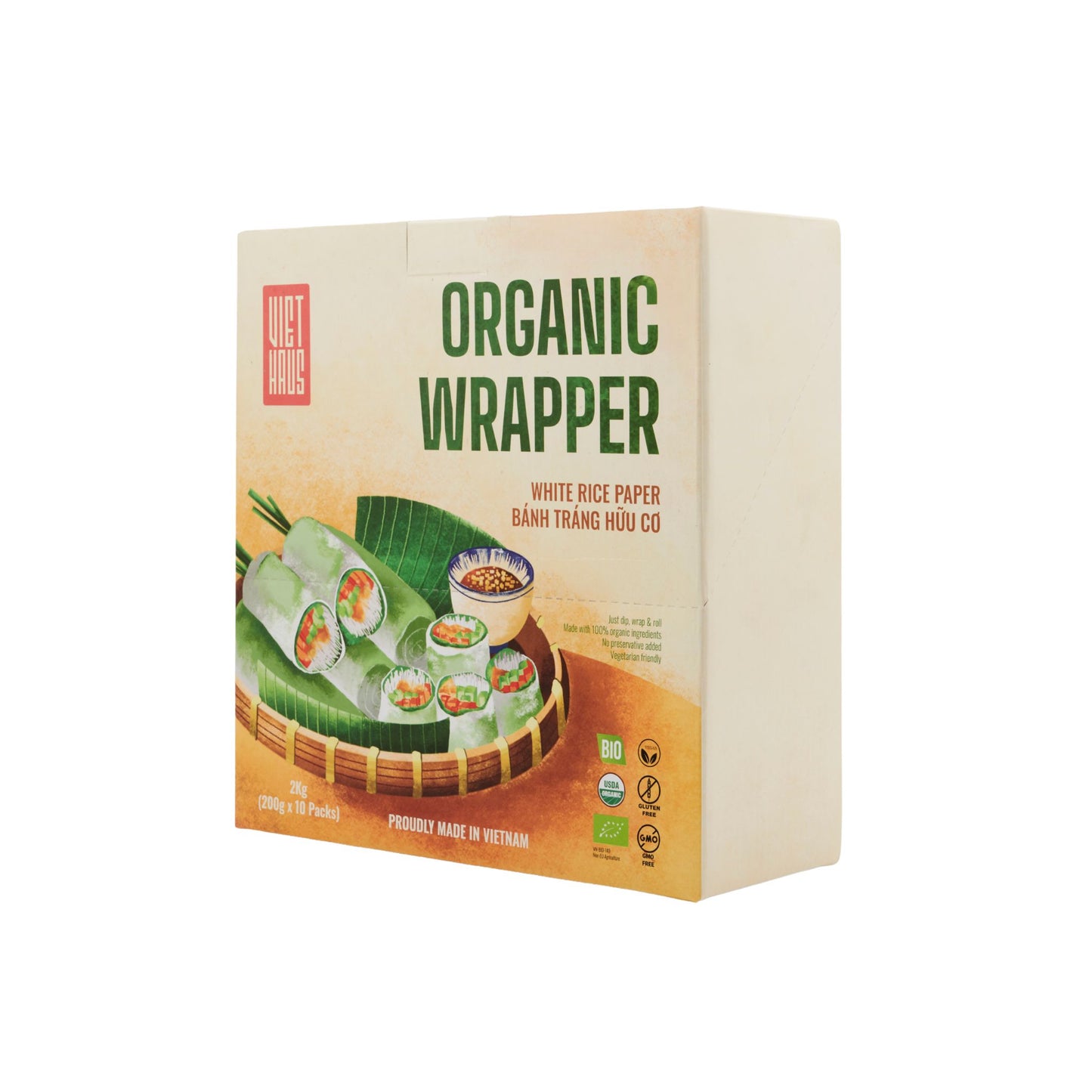 Organic White Rice Paper Wrappers for Vietnamese Rice Paper Rolls