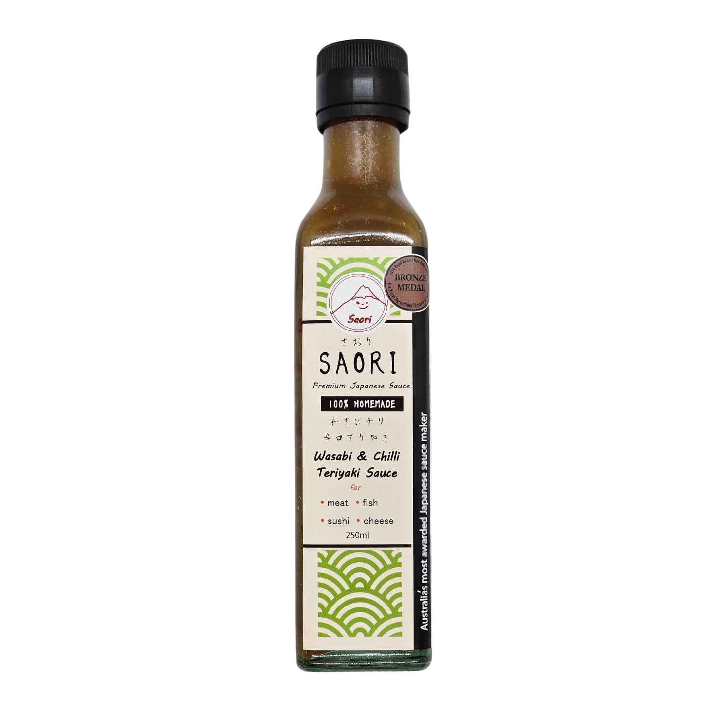 SAORI Wasabi & Chilli Teriyaki Sauce, premium Japanese sauce handmade in Melbourne, perfect for salmon, meat, and sushi