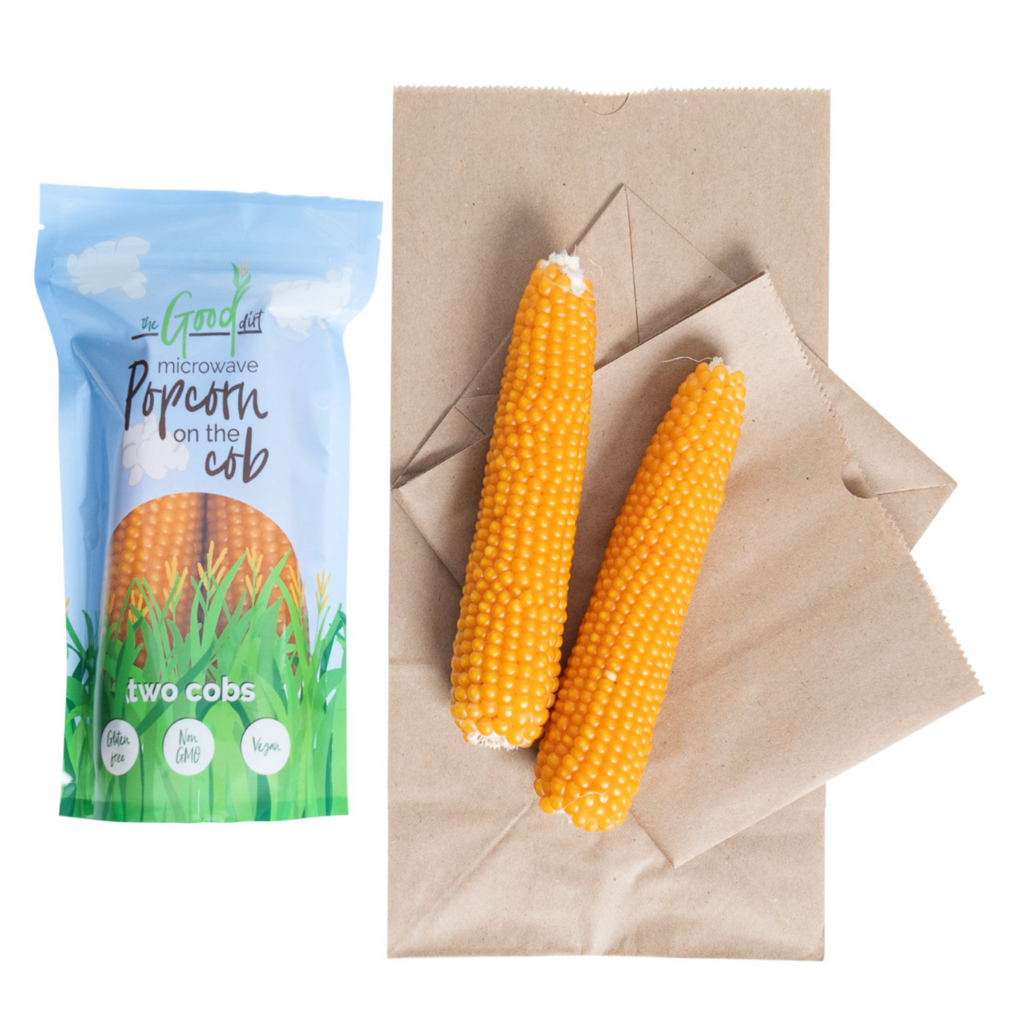 All-natural popcorn on the cob, sun-dried, ready to pop, 100% Aussie-grown.