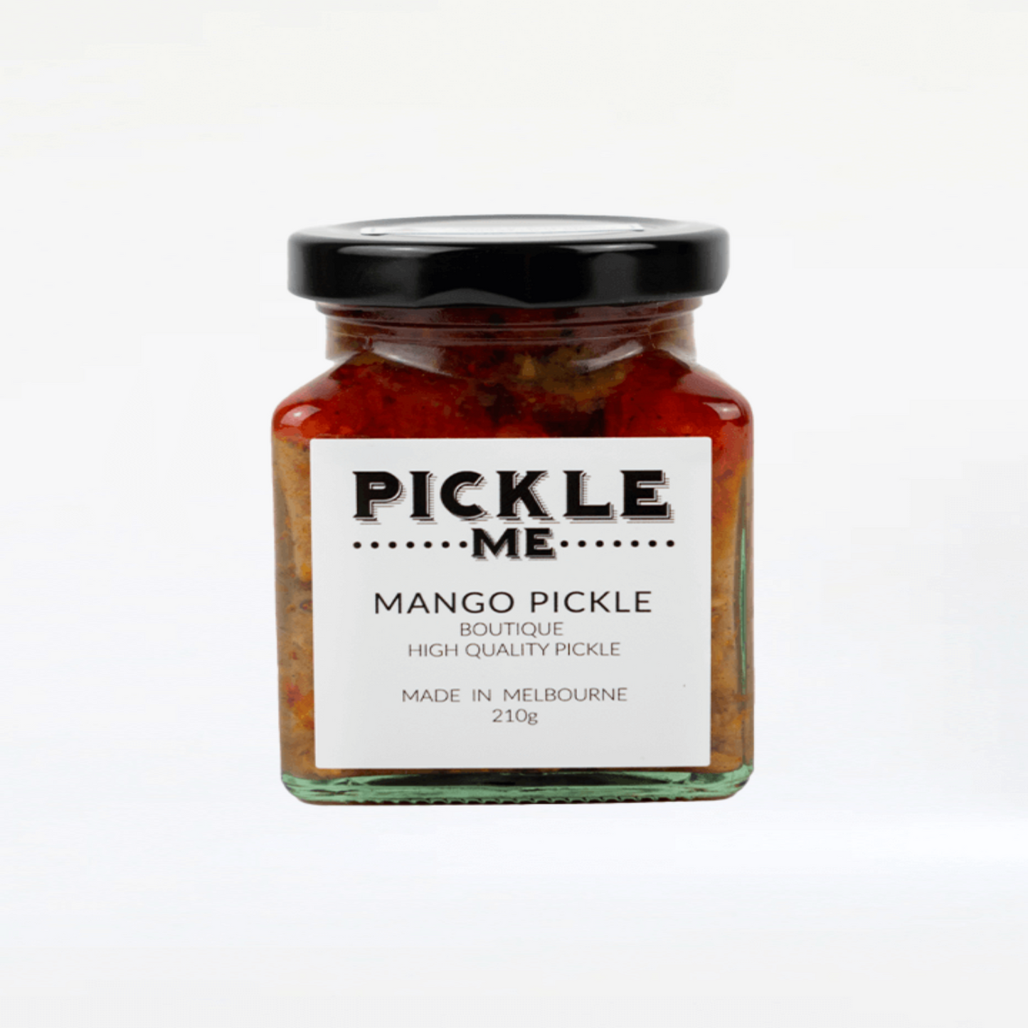 Traditional Indian green mango pickle, aged with rich aromatic spices.