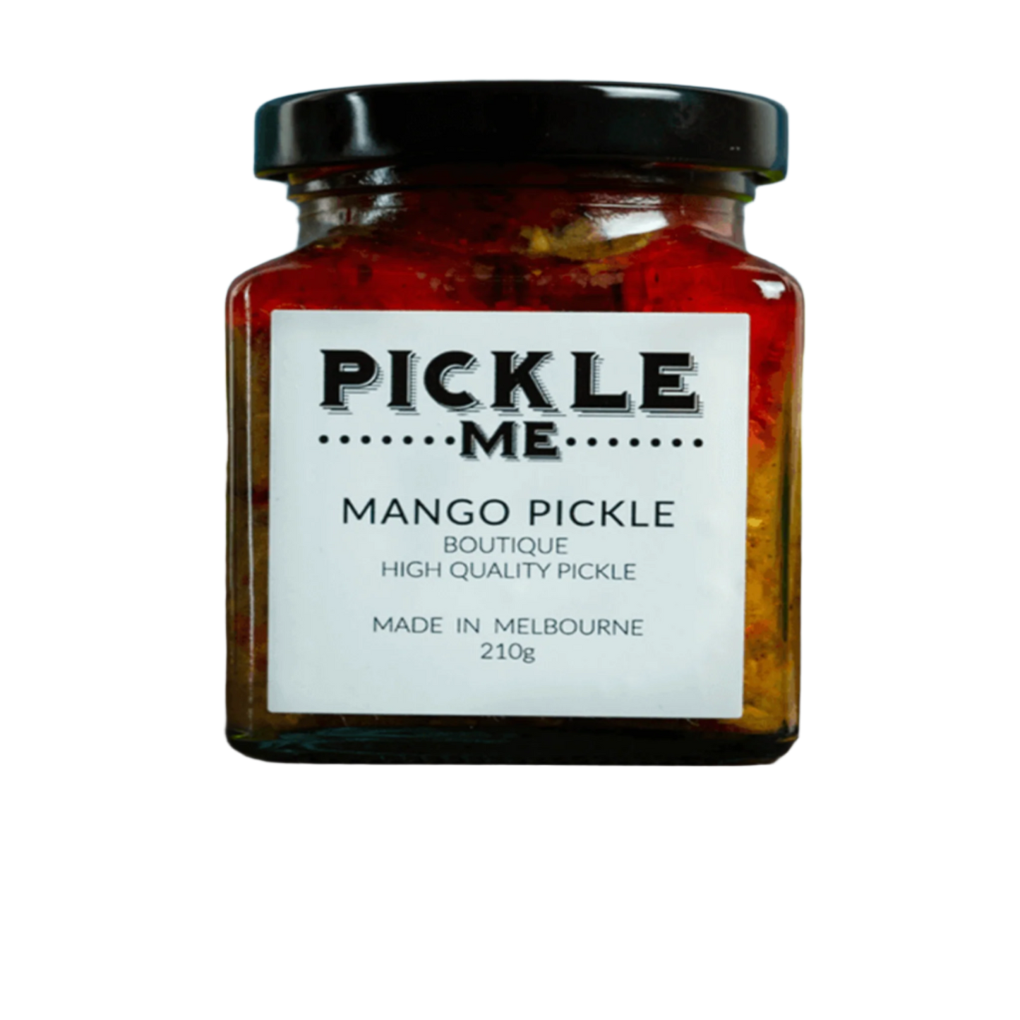 Traditional Indian green mango pickle, aged with rich aromatic spices.