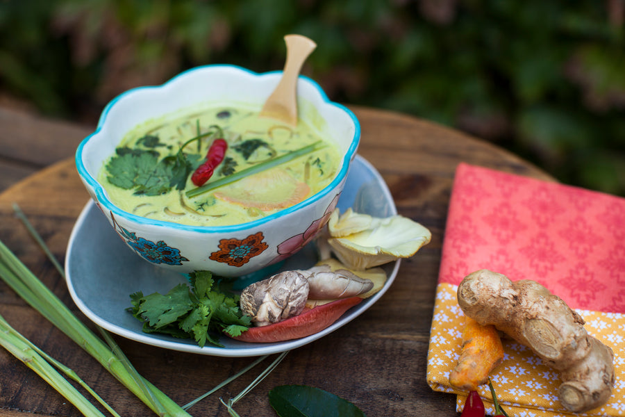 Thai Mushroom and Kale Soup