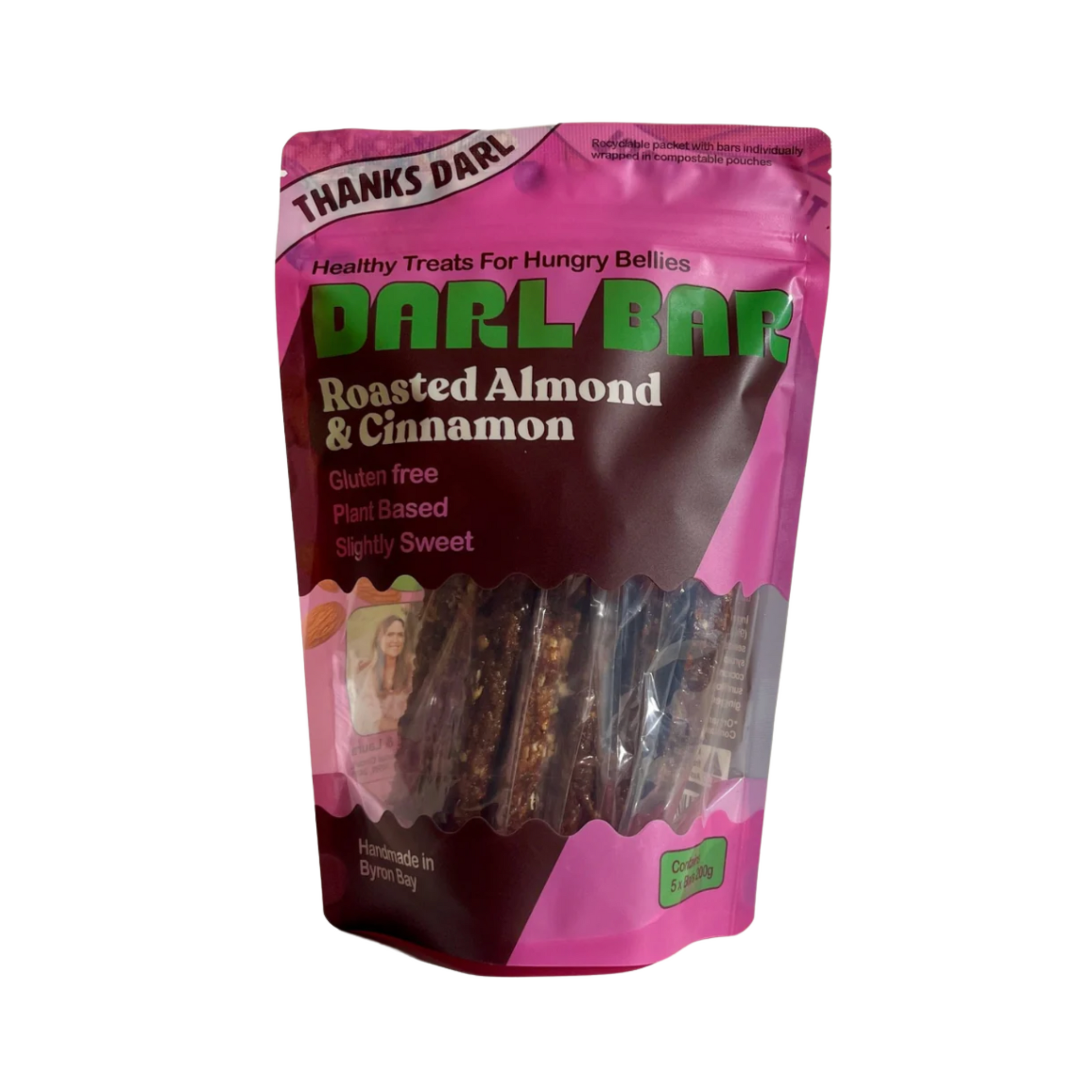 Organic cinnamon almond bars, handcrafted, lightly sweet, gluten-free