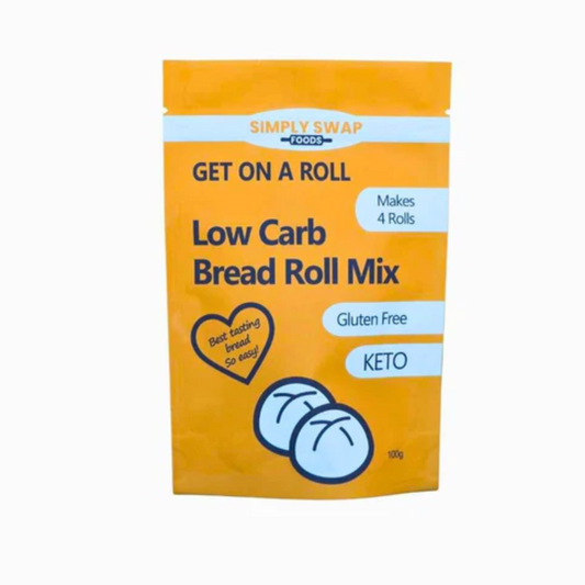 Low-carb keto bread rolls, high-fibre, gluten-free, 1g net carb per roll.