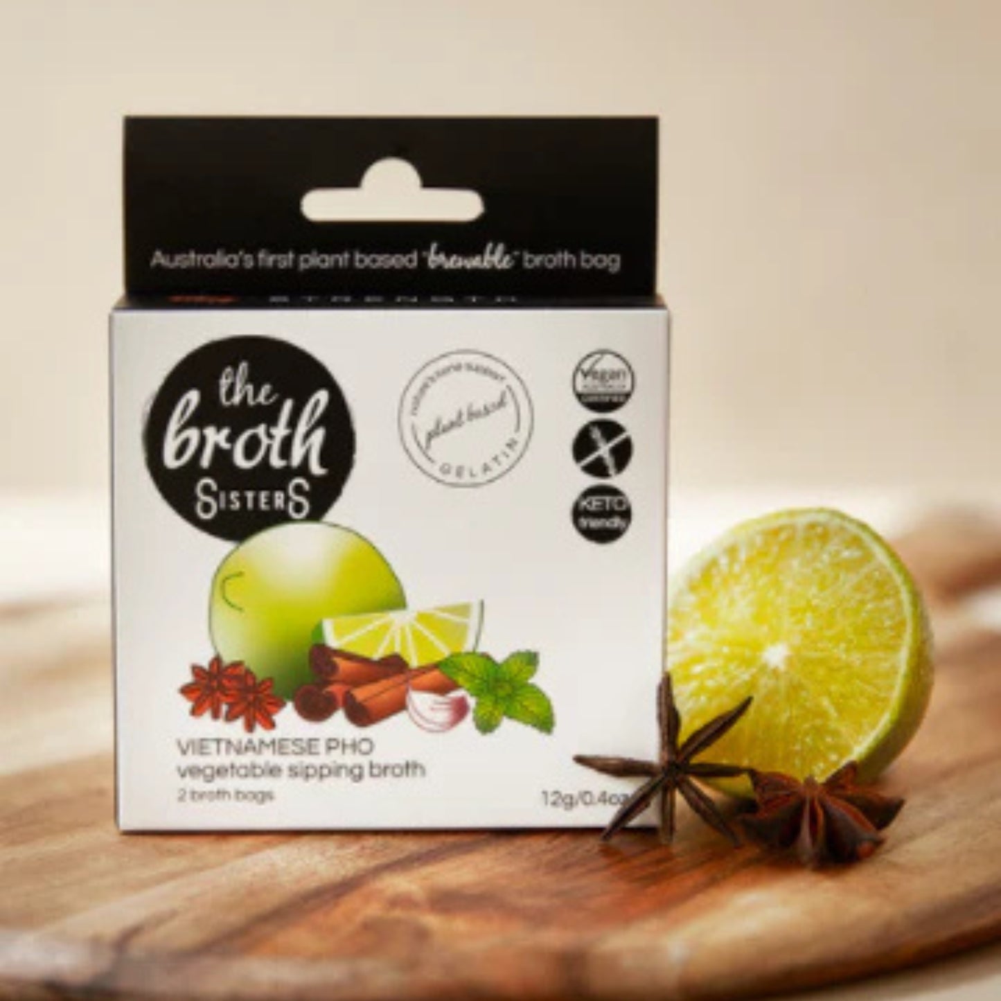 Vietnamese pho-inspired vegetable broth, instant and flavourful