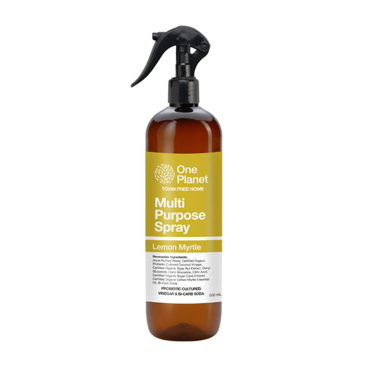One Planet Multi Purpose Spray bottle with lemon myrtle scent on a white background