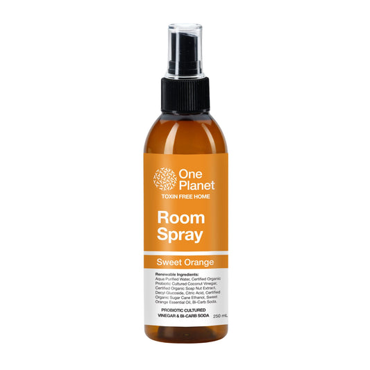 One Planet Sweet Orange Natural Room Spray 250ml bottle on white background