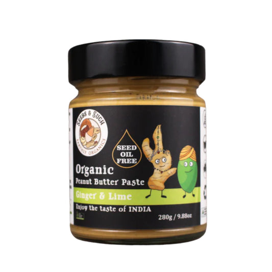 Organic Peanut Butter Paste ginger & lime -Seed oil free.