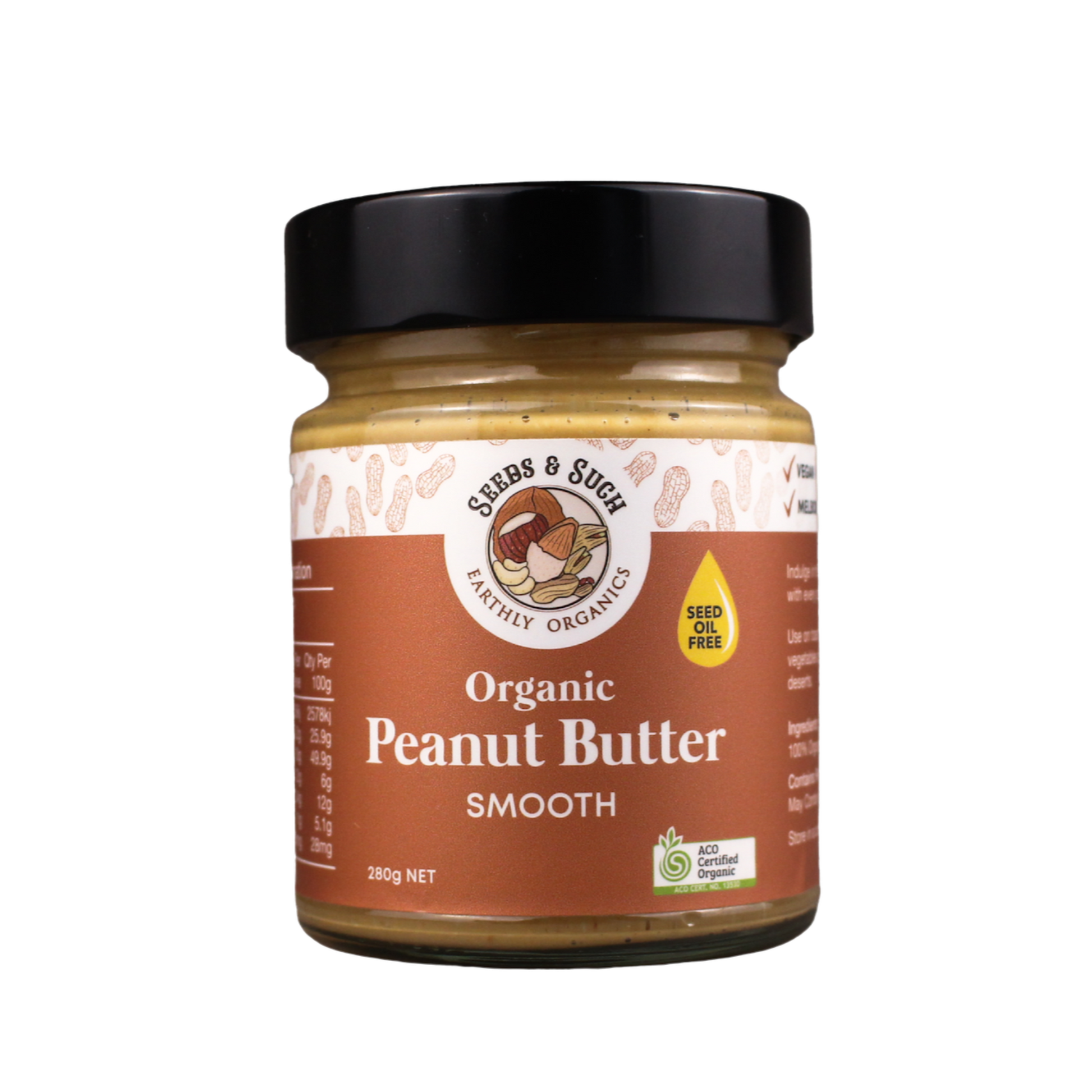 Certified organic peanut butter, smooth & creamy, made in Melbourne.