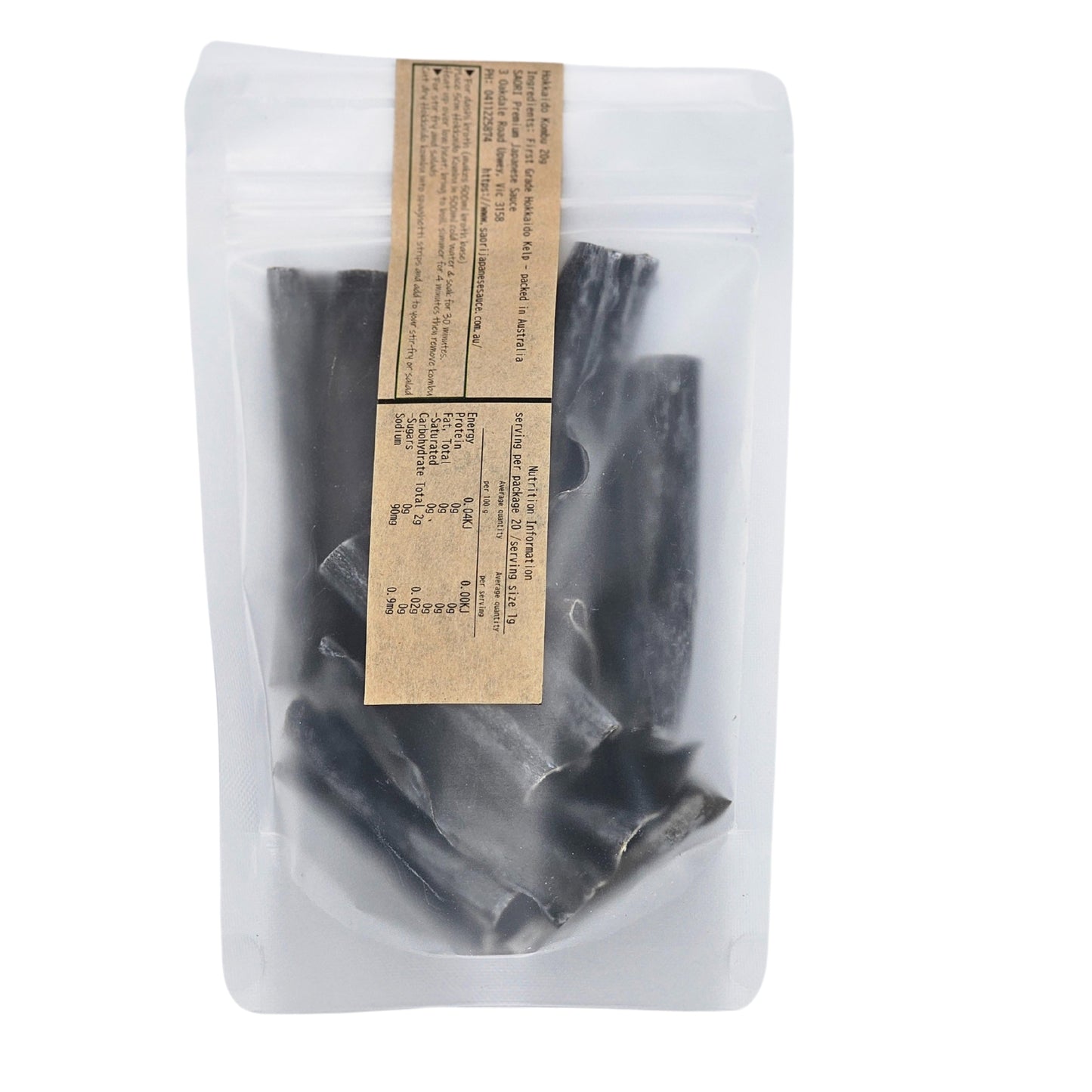 Premium Hokkaido kombu kelp, first-grade quality, rich in umami, 20 serves