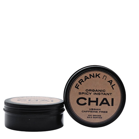 Spiced Chai Refill Tin – Comforting and aromatic chai blend, caffeine-free, refillable packaging, 33 servings for everyday enjoyment.