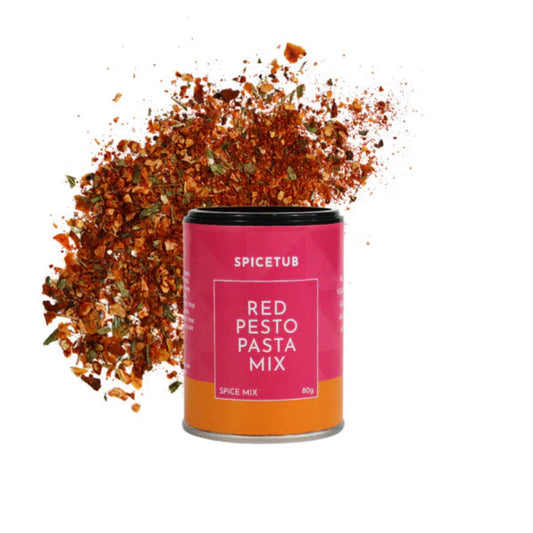 Red pesto pasta mix with tomatoes, paprika, and garlic for rich flavour.