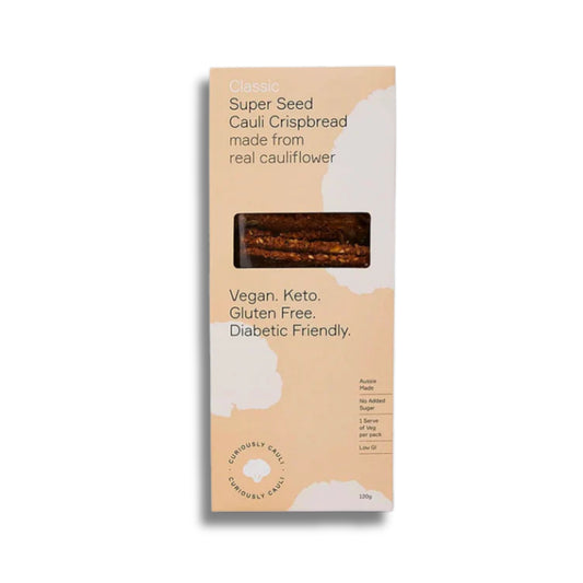 Super Seed Cauli Crispbread, 120g – Gluten-Free, High-Protein Snack