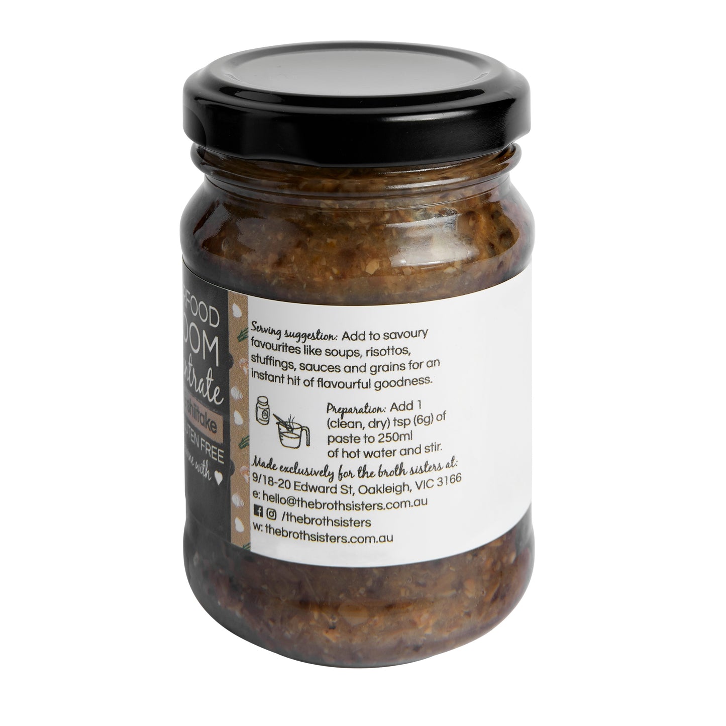 Superfood mushroom stock concentrate, rich flavour, makes 7L of stock