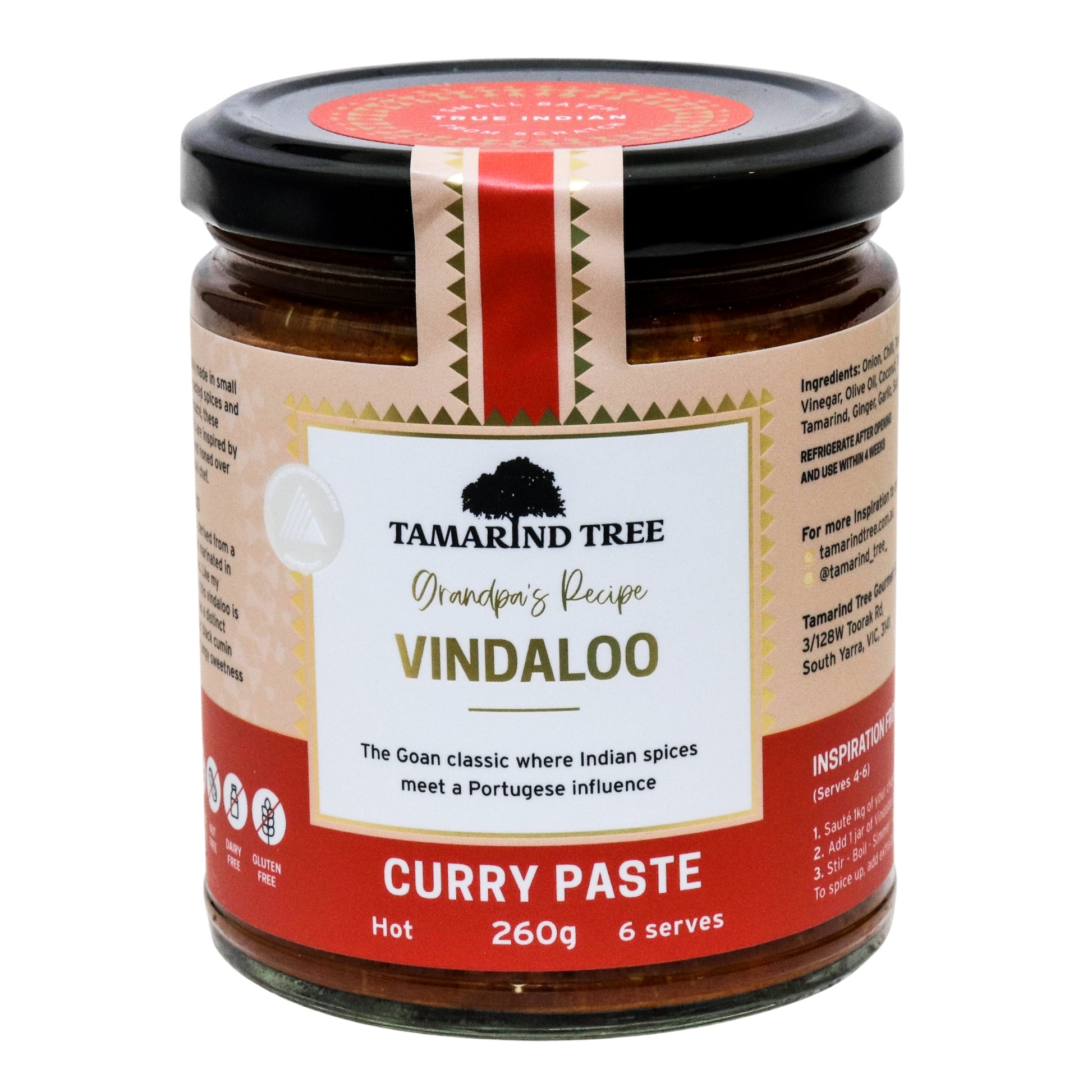 Spicy Vindaloo curry paste, nut free, dairy free, made with coconut.