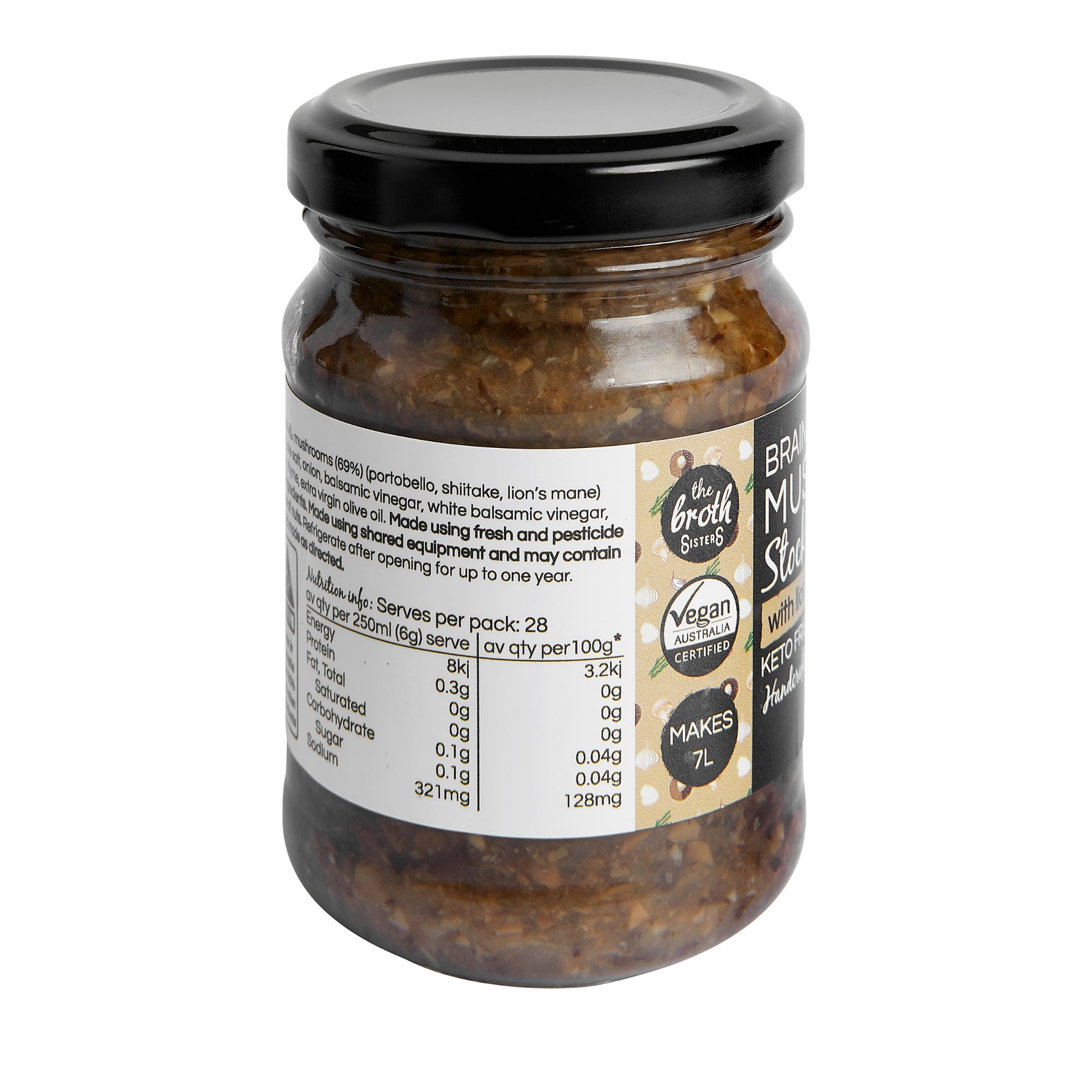 Superfood mushroom stock concentrate, rich flavour, makes 7L of stock