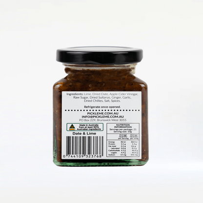 Sweet and tangy date & lime pickle, perfect for cheese and roasts, 250g